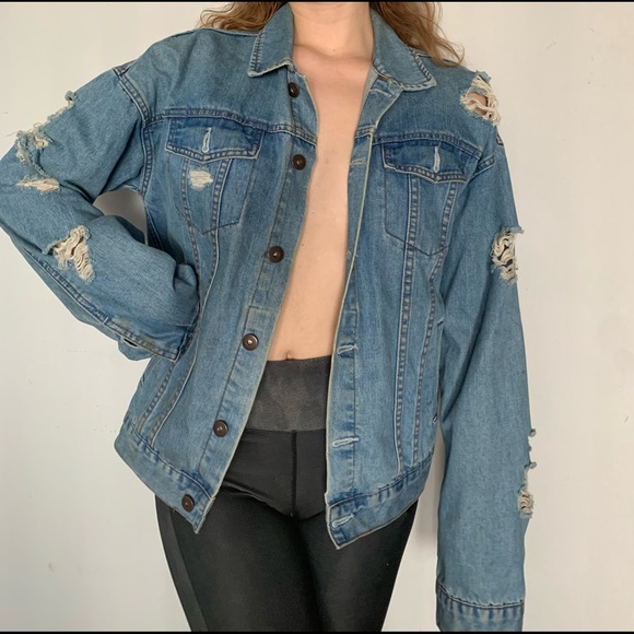 Distressed denim jacket - Picture 5 of 7